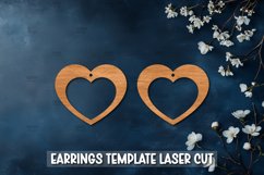 Valentine Heart Template earrings SVG I Laser Cut Files Product Image 1