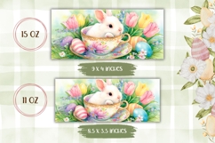 Watercolor Easter Bunny Mug Design, Cartoon Easter Mug Wrap Product Image 2