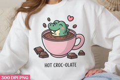 Hot Croc-olate PNG, Funny Animal Puns Sublimation PNG Product Image 1