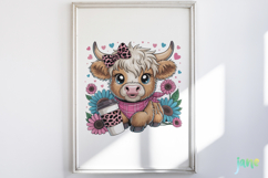 Cute Highland Cow Png Sublimation Product Image 5