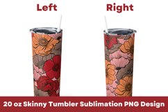 Flowers Pattern 20 oz Tumbler Sublimation PNG Product Image 2