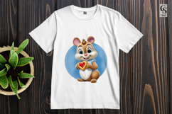 Cute Hamster Holding Heart Clipart Sublimation PNG Product Image 2