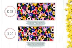 Abstract Flowers Mug Design, Floral Mug, Flowers Mug Wrap Product Image 2