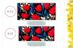 Red Tulips Mug Wrap, Colorful Mug, Flowers Sublimation Product Image 2