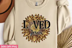 LOVED Jesus PNG, Sunflower Sublimation PNG Product Image 1