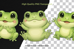 15 Bundle Watercolor Baby Frog Green Animal Pond Gama Product Image 2