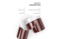 3D Amber Glass Jars - PSD Mockup Product Image 2