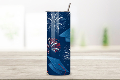 4th Of July Graduation Stars Seamless Tumbler Wrap - 3D Cap Product Image 2