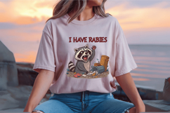 I Have Rabies ,Funny Raccoon PNG Sublimation Design Product Image 2