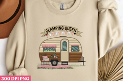 GLAMPING QUEEN PNG, Retro Camping Sublimation PNG Product Image 2
