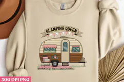 GLAMPING QUEEN PNG, Retro Camping Sublimation PNG Product Image 2