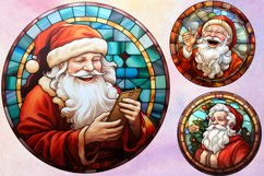 Stained Glass Painting Of Santa Clipart Sublimation Product Image 3