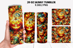 Halloween Skinny Tumbler 20oz Wrap Design, Halloween Tumbler Product Image 1