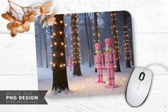 Pink Nutcracker Soldiers Christmas Mouse Pad PNG Product Image 1