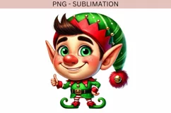 Christmas Elf Sublimation PNG | Digital Download for Card Product Image 4