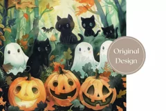 Halloween Black Cats Tumbler Wrap, Funny Pumpkins Tumbler Product Image 2