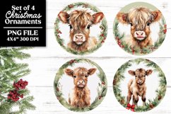 Baby Farm Animals PNG Christmas Ornaments or Coasters Product Image 2