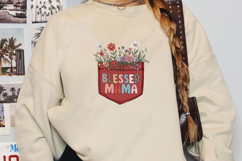 Blessed Mama Sublimation, Boho Floral Mama Png Product Image 2