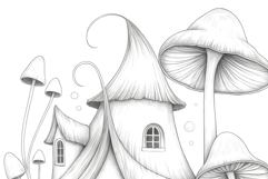 Gnome house coloring page for adults. Adult coloring page Product Image 2