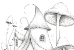 Gnome house coloring page for adults. Adult coloring page Product Image 2