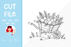 Easter SVG Line Art Cut File Product Image 1