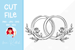 Floral Wedding Line Art Cut File Product Image 1