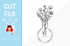Vase with flowers svg Cut File Product Image 1