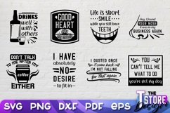 Sarcastic Quotes SVG Bundle | Funny Quotes SVG | T Shirt v.2 Product Image 6