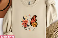 Butterfly Design PNG, Stay positive sublimation PNG Product Image 3
