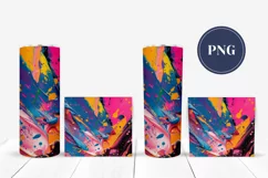 Art Paint Tumbler Sublimation Designs, Neon Tumbler Wrap Product Image 2