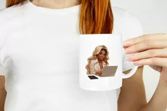 Lady Boss Illustration, Girl with Laptop, Woman Clipart Product Image 2