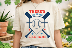 Baseball There's No Place Like Home SVG T-Shirt Design Product Image 2