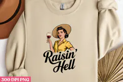 Raisin' Hell PNG, Pinup Cowgirl Sublimation P Product Image 2
