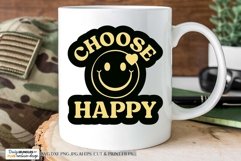Choose Happy SVG | Retro Motivational Design Product Image 2