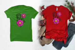 Pink Daisy Swirl Two Flower Three Size Embroidery Design Product Image 2