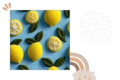 Knitted Lemons Pillow Template, Summer Pillow Case Product Image 2