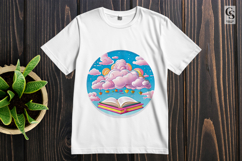 Magical Cloud Books And Rainbow Clipart Sublimation PNG Product Image 2