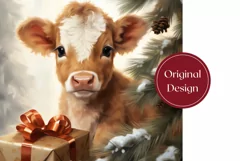 Christmas Tumbler Sublimation, Baby Highland Cow Tumbler Product Image 2