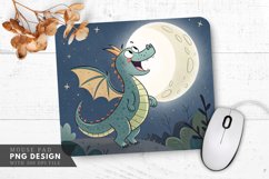 Moonlit Joy A Tiny Dragon Mouse Pad PNG Design Product Image 1