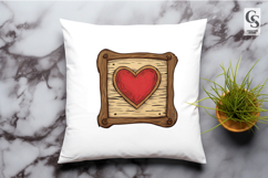 Rustic Wooden Heart Frame Clipart Sublimation PNG Product Image 3