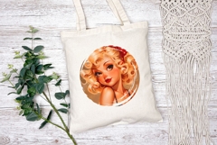 Pin Up Girl Illustration, Cartoon Tulips PNG, Cute Girl PNG Product Image 2