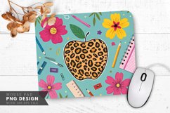 Funky Leopard Print Apple Flowers and Supplies Mouse Pad PNG Product Image 1