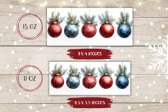 Christmas Tree Branch Mug Design, Baubles Mug Wrap Product Image 2
