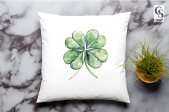 Watercolor Four Leaf Clover Clipart Sublimation PNG Product Image 2
