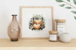 Autumn Pumpkins PNG, Watercolor Pumpkins Sublimation Designs Product Image 2