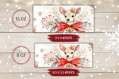 Watercolor Christmas Deer Mug PNG, Christmas Mug Wrap Product Image 2
