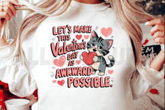 Cute Cat With Awkward Valentines Day Message Graphic Product Image 2