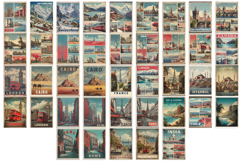 Car Air Freshener sublimation Vintage collage country design Product Image 3