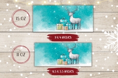 Cartoon Christmas Deer Mug Wrap, Christmas Animals Mug Product Image 2