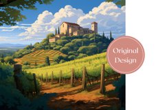 Vineyard Tumbler Wrap Design, Countryside Tumbler Design Product Image 2